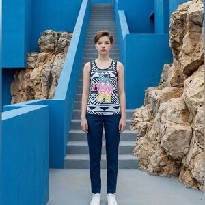 Riot Society Tank Top Solo Cup Rainbow Aztec Sz S